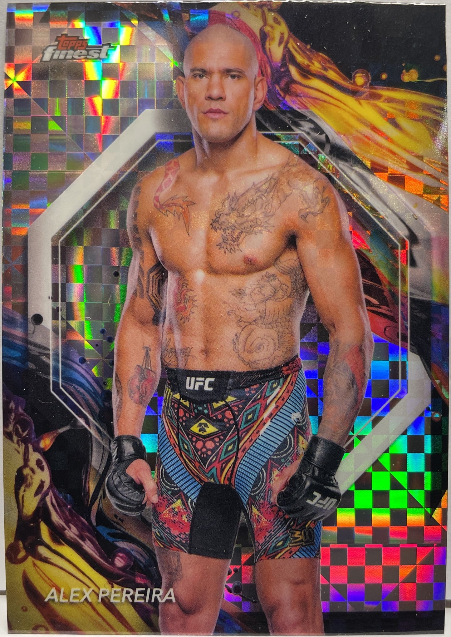 Alex Pereira Checkerboard Topps Finest UFC 2024