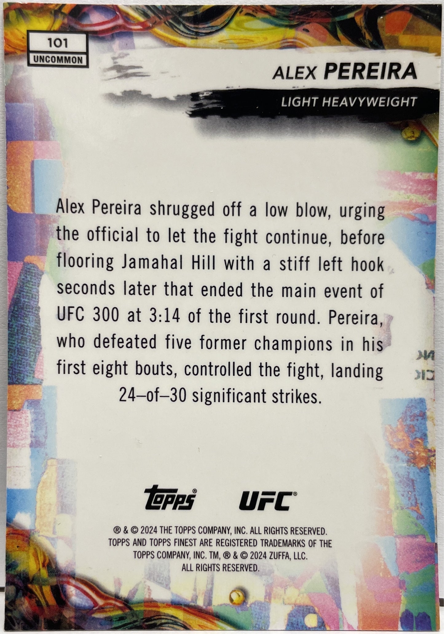 Alex Pereira Checkerboard Topps Finest UFC 2024