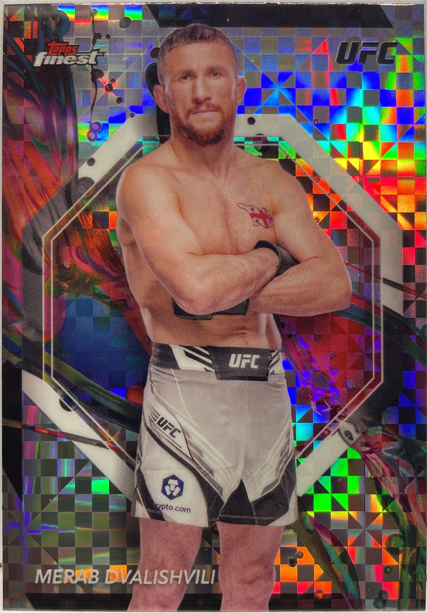 Merab Dvalishvili Checkerboard Topps Finest UFC 2024