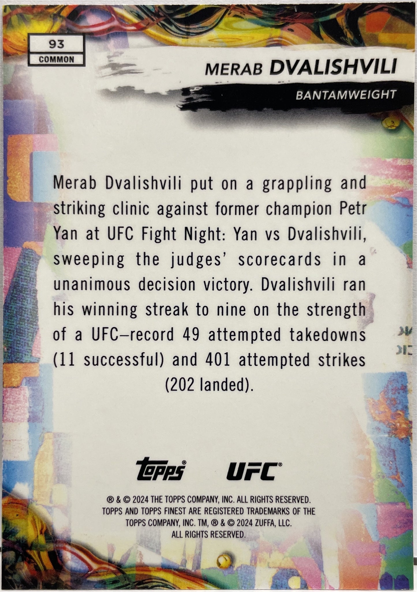 Merab Dvalishvili Checkerboard Topps Finest UFC 2024
