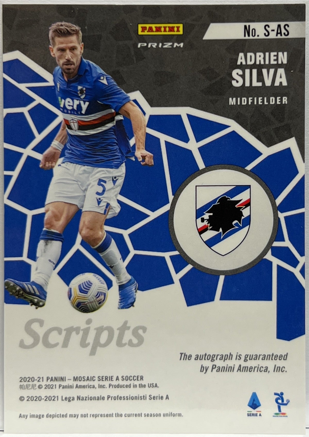 Adrien Silva Autograph Mosaic Serie A 2020/21
