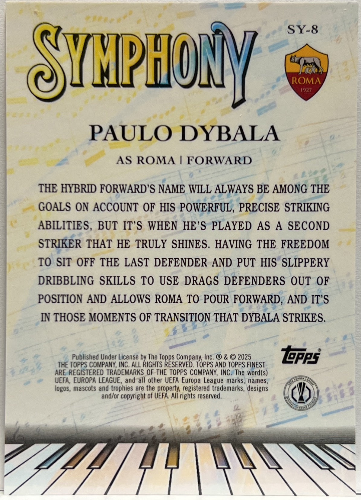 Paulo Dybala 25/25 Symphony Orange Topps Finest UCC 2024/25