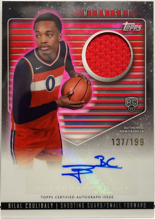 Bilal Coulibaly 137/199 Rookie Patch Autograph Topps Midnight Basketball NBA 2023/24