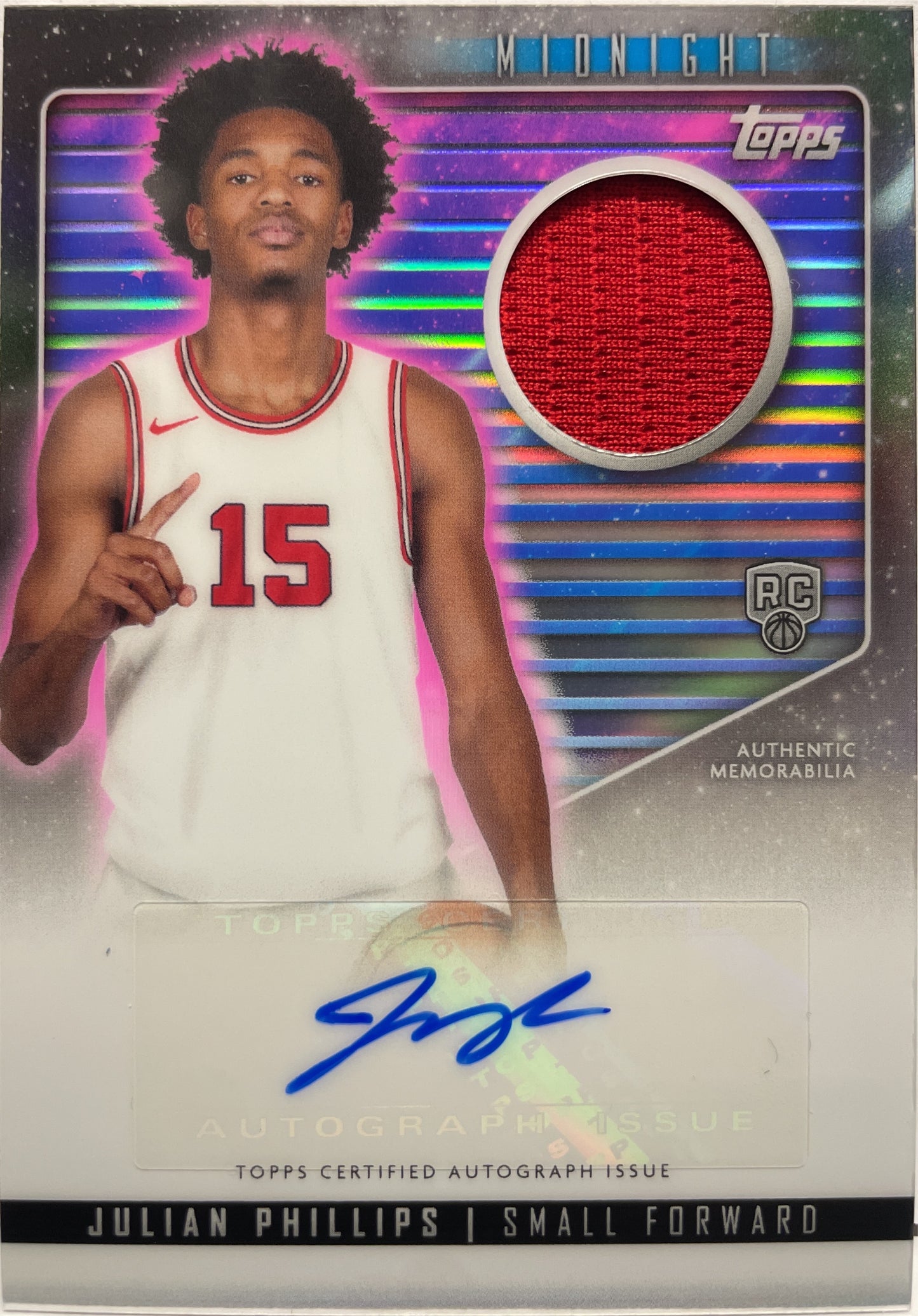 Julian Phillips Rookie Patch Autograph Topps Midnight Basketball NBA 2023/24