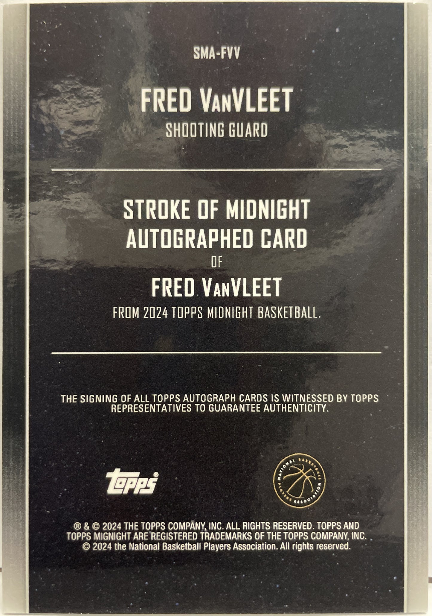Fred VanVleet Autograph Stroke Of Midnight Topps Midnight Basketball NBA 2023/24