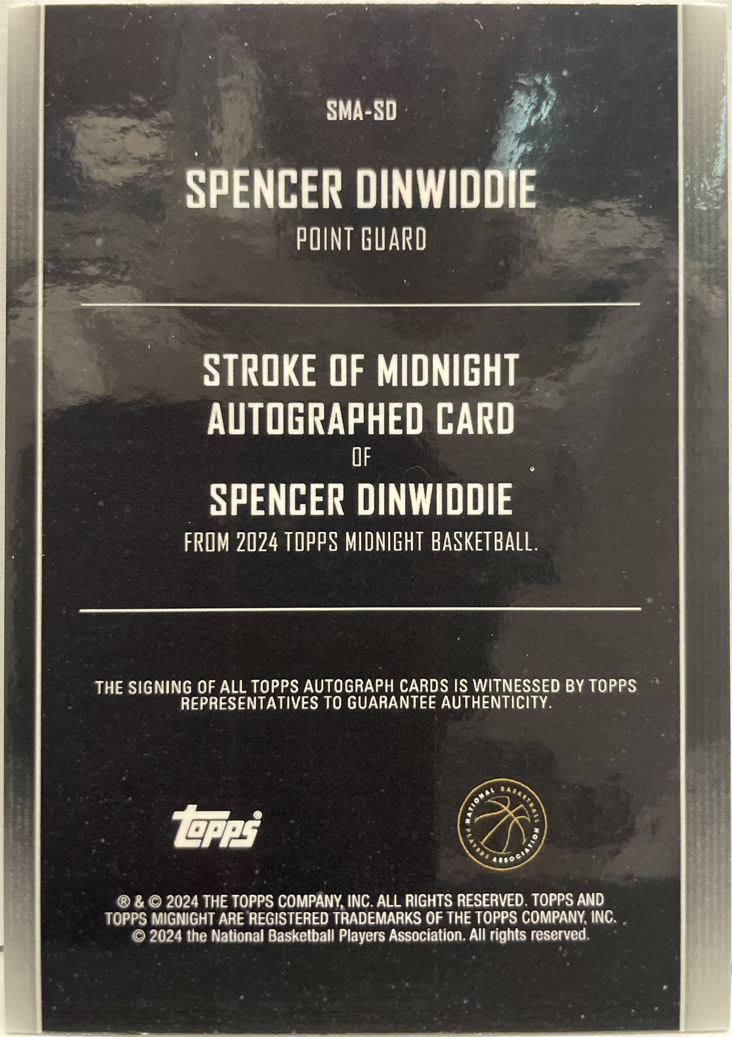 Spencer Dinwiddie Autograph Stroke Of Midnight Topps Midnight Basketball NBA 2023/24
