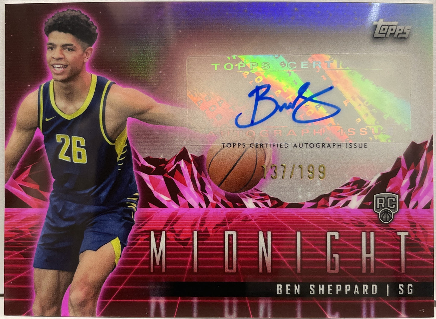 Ben Sheppard 137/199 Rookie Autograph Topps Midnight Basketball NBA 2023/24
