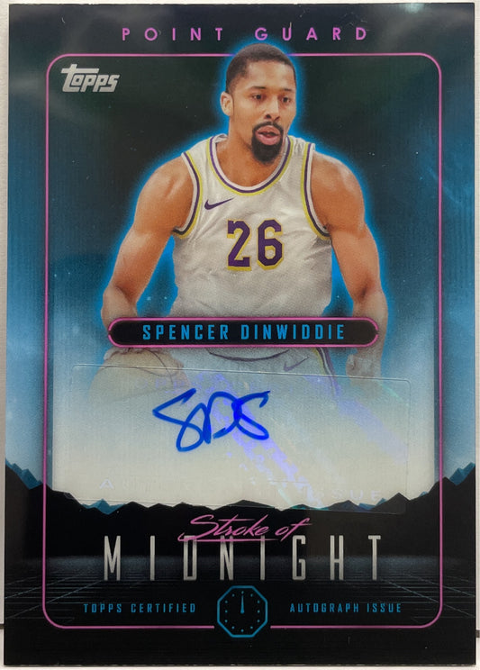 Spencer Dinwiddie Autograph Stroke Of Midnight Topps Midnight Basketball NBA 2023/24