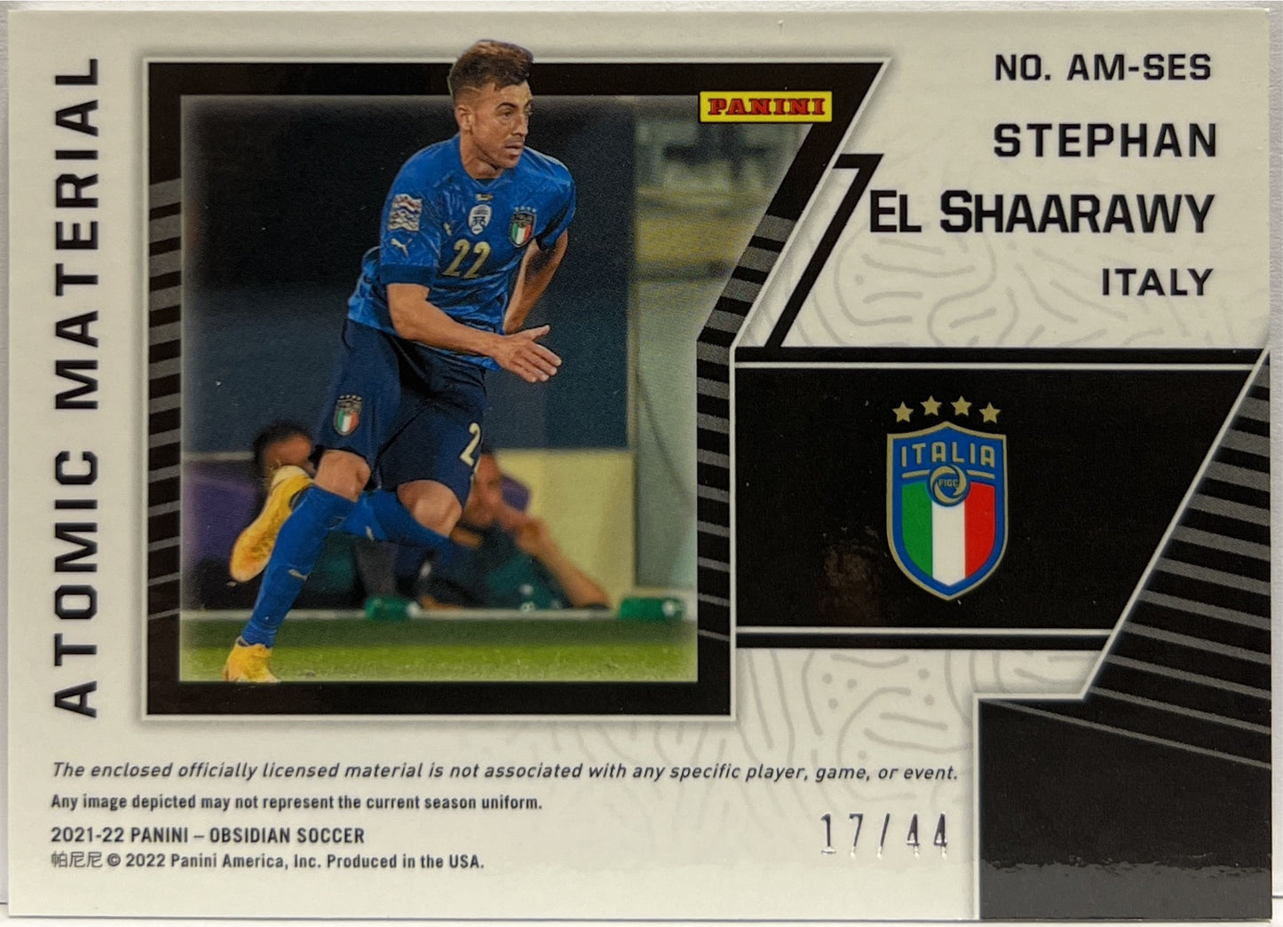 Stephan El Shaarawy 17/44 Patch Atomic Memorabilia Obsidian 2021/22
