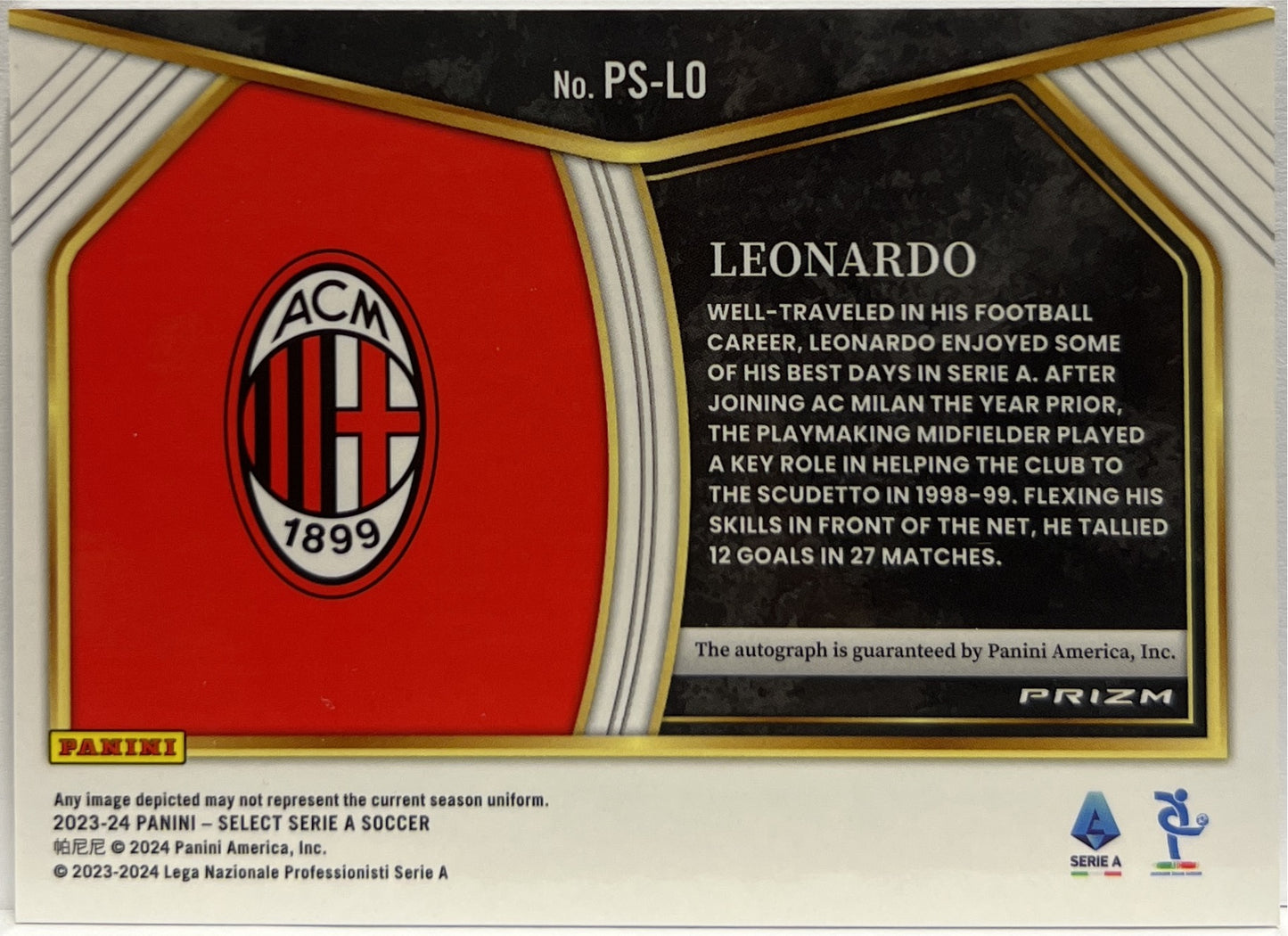 Leonardo Autograph Pitchside Signatures Select Serie A 2023/24