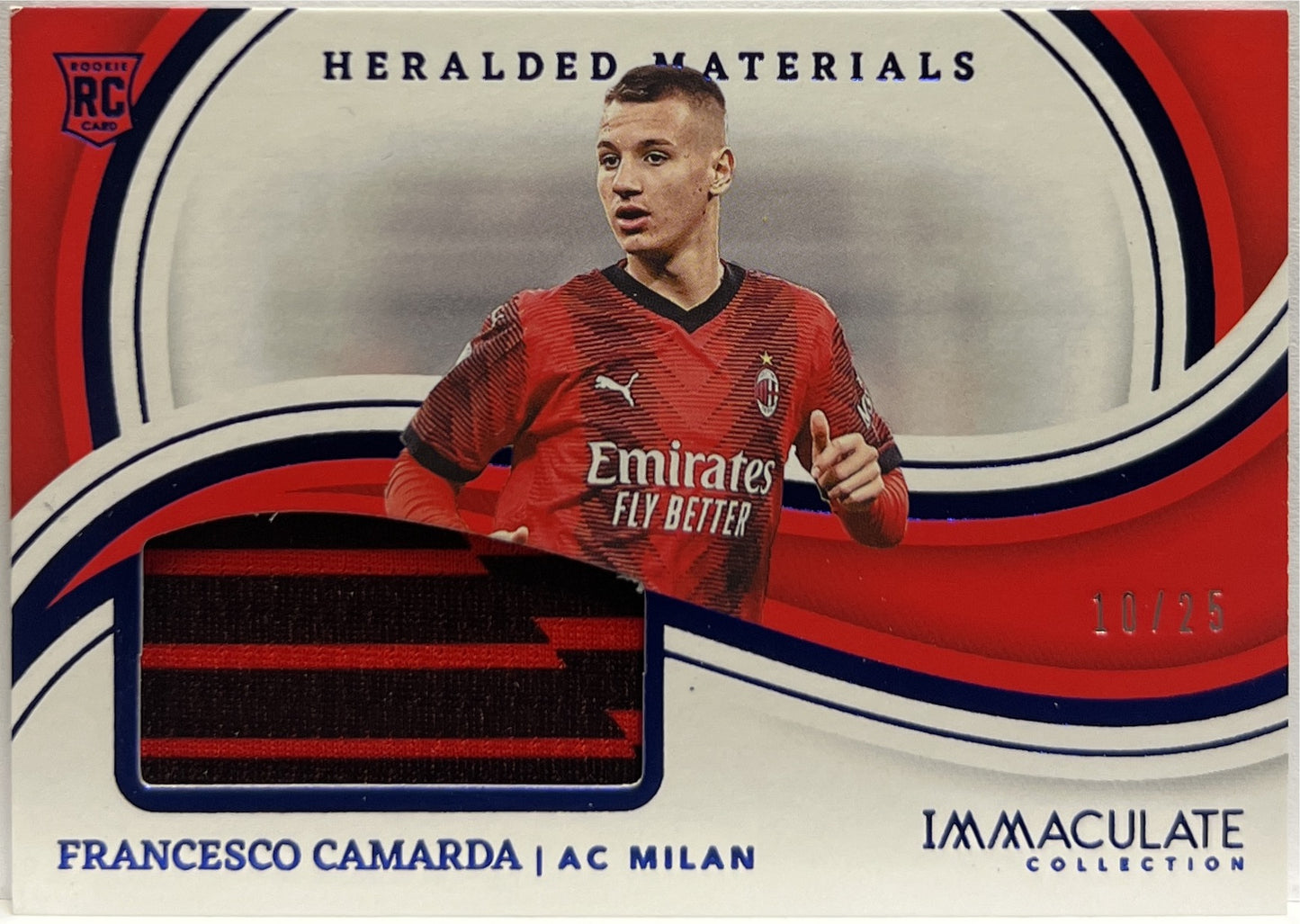 Francesco Camarda 10/25 Rookie Patch Heralded Materials Blue Immaculate Collection 2023/24