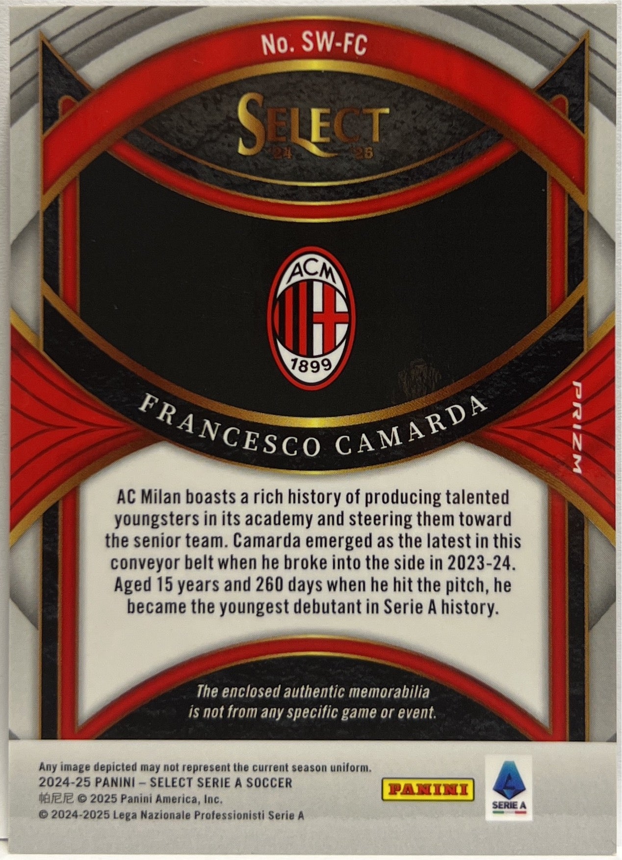 Francesco Camarda Patch Swatches Select Serie A 2024/25