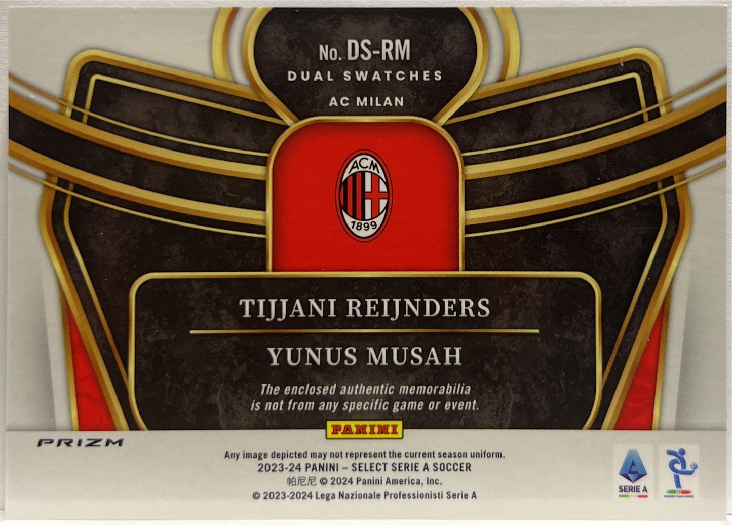 Tijjani Reijnders & Yunus Musah Patch Dual Swatches Select Serie A 2024/25