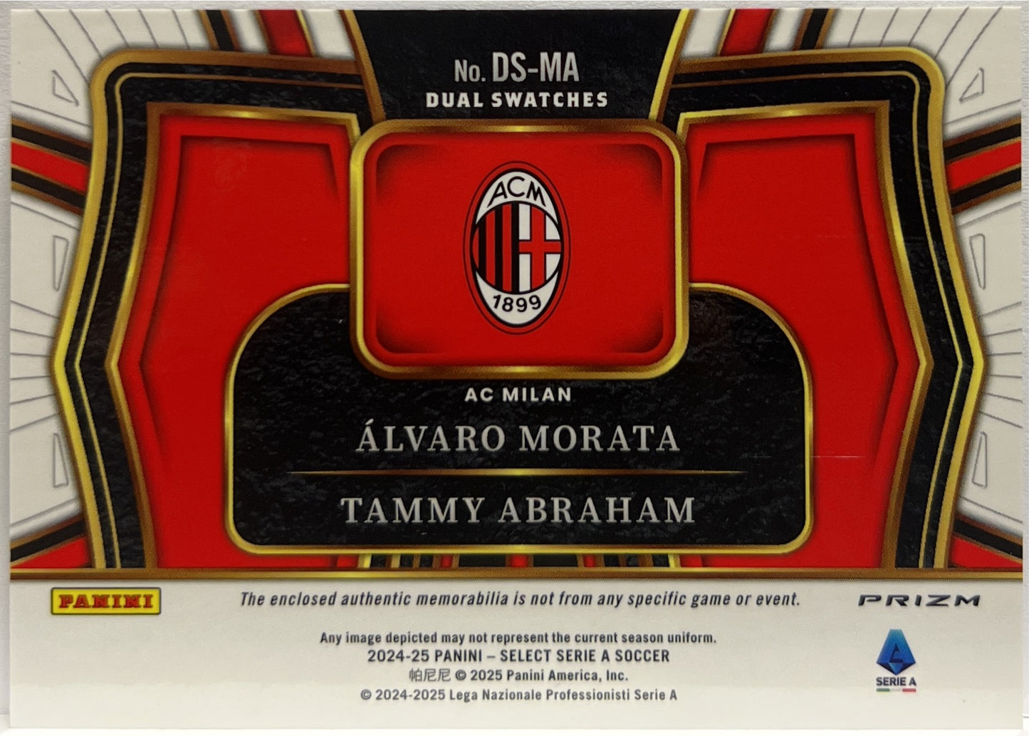 Alvaro Morata & Tammy Abraham Patch Dual Swatches Select Serie A 2024/25