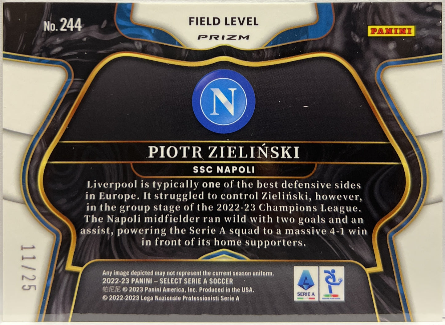 Piotr Zielinski 11/25 Field Level Tie Dye Select Serie A 2022/23