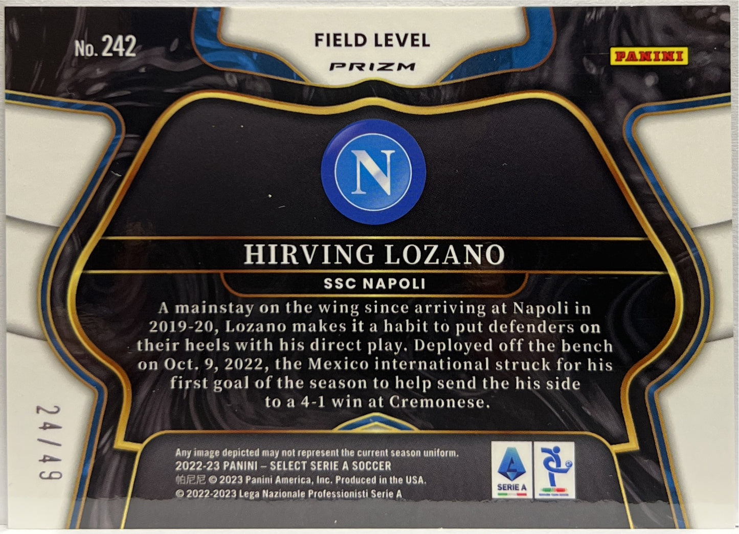 Hirving Lozano 24/49 Field Level Purple Select Serie A 2022/23