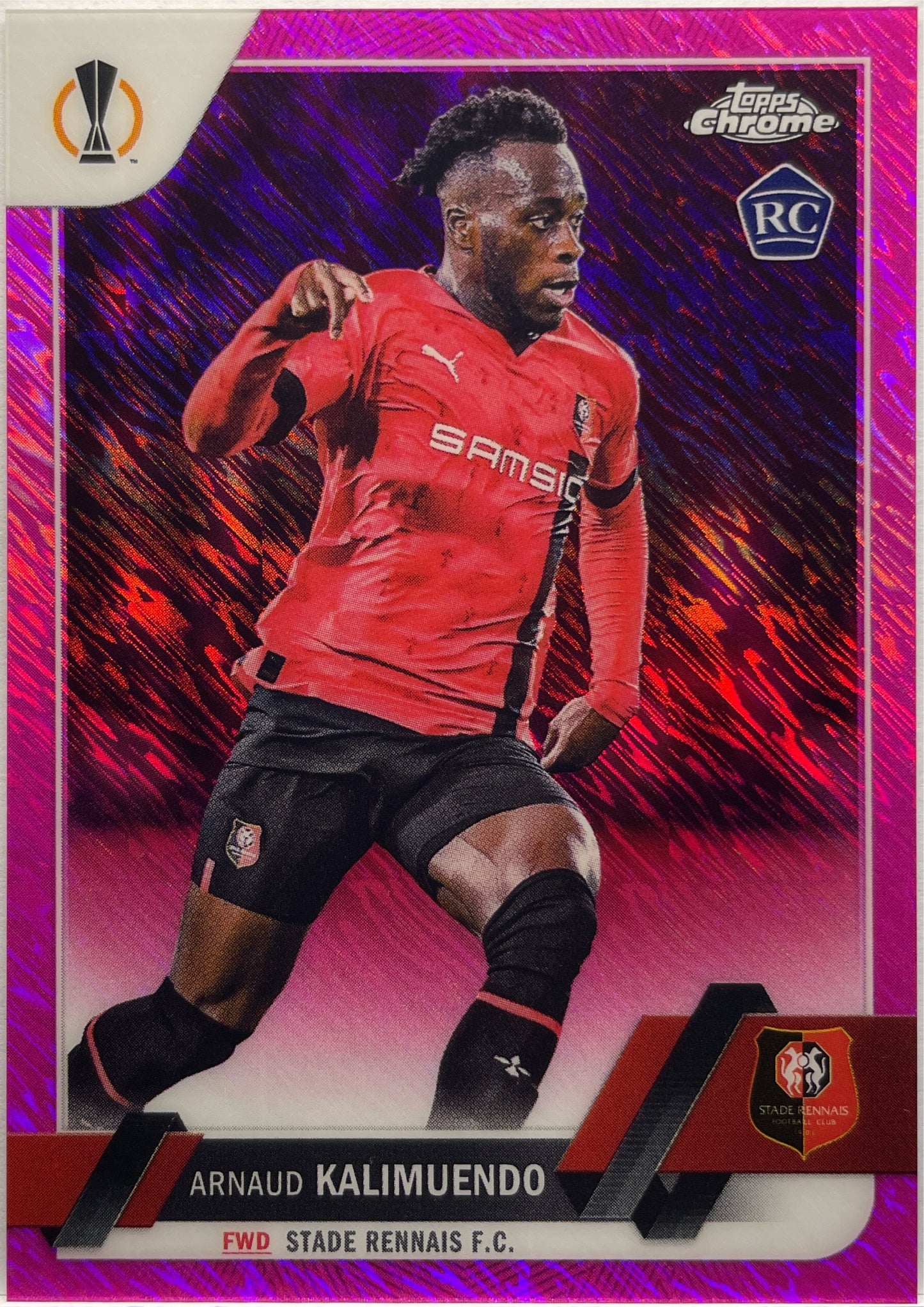 Arnaud Kalimuendo 19/250 Rookie Pink Topps Chrome UCC 2022/23