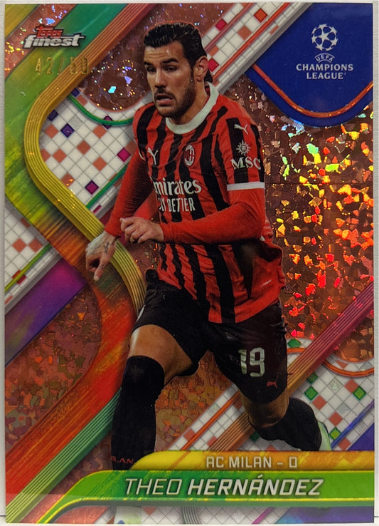 Theo Hernandez 42/50 Rose Gold Mini Diamond Topps Finest UCC 2024/25