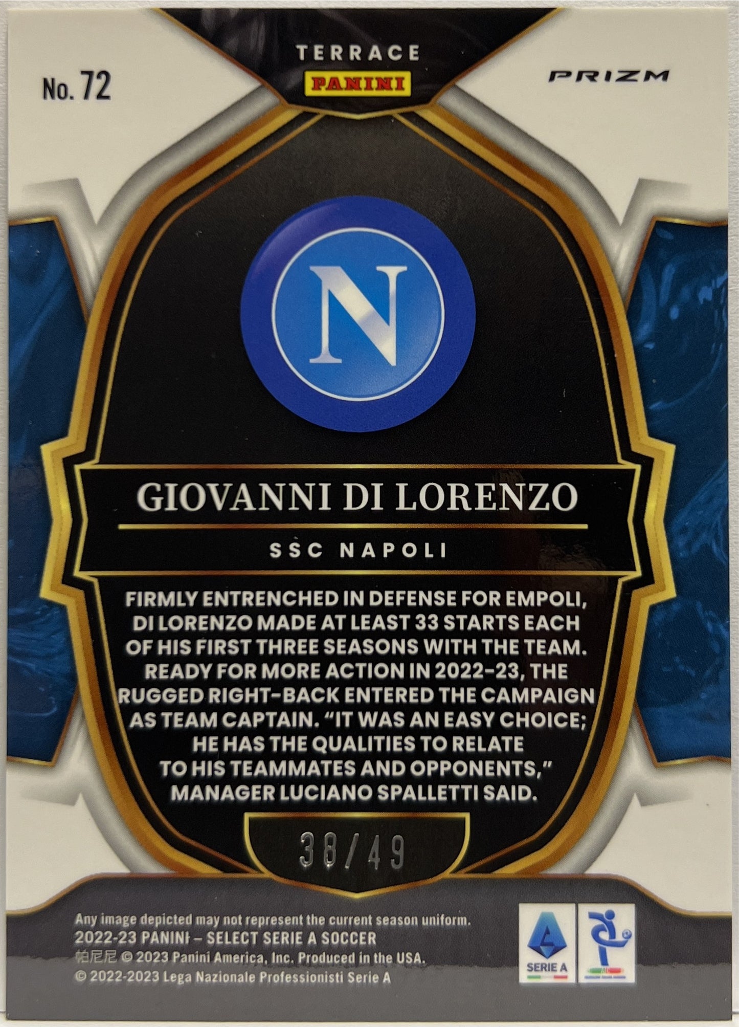 Giovanni Di Lorenzo 38/49 Terrace Purple Select Serie A 2022/23