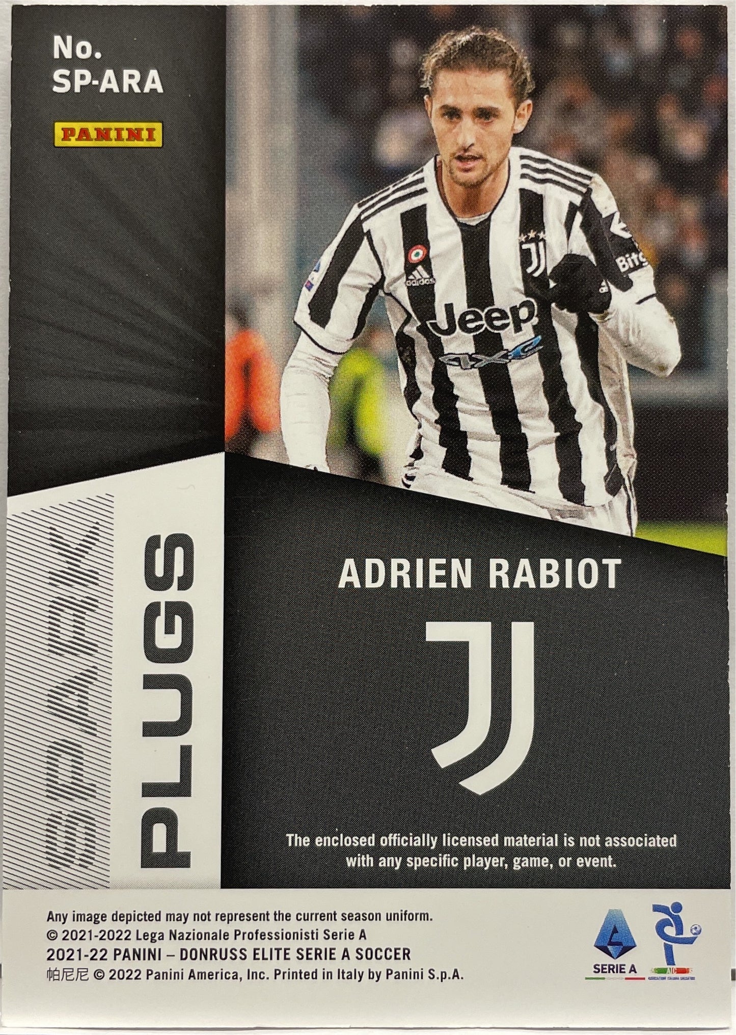 Adrien Rabiot 8/10 Patch Spark Plugs Donruss Elite Serie A 2021/22