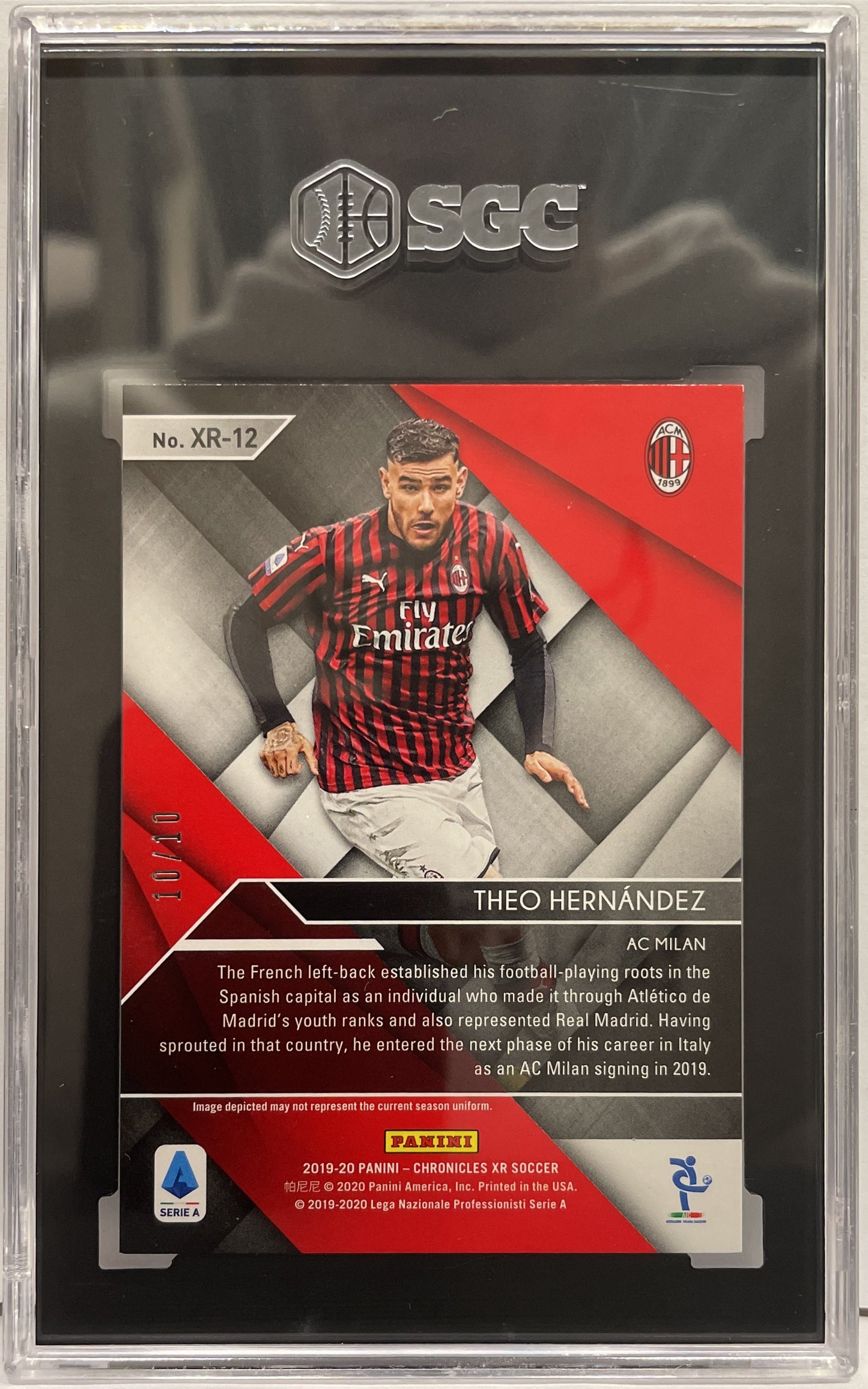 SGC 9 - Theo Hernandez 10/10 Rookie XR Gold - Chronicles Serie A 2019/20