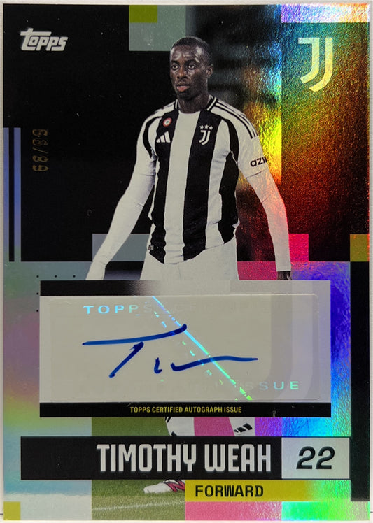 Timothy Weah 68/99 Autograph Pink Topps Juventus Premium Team Set 2024/25