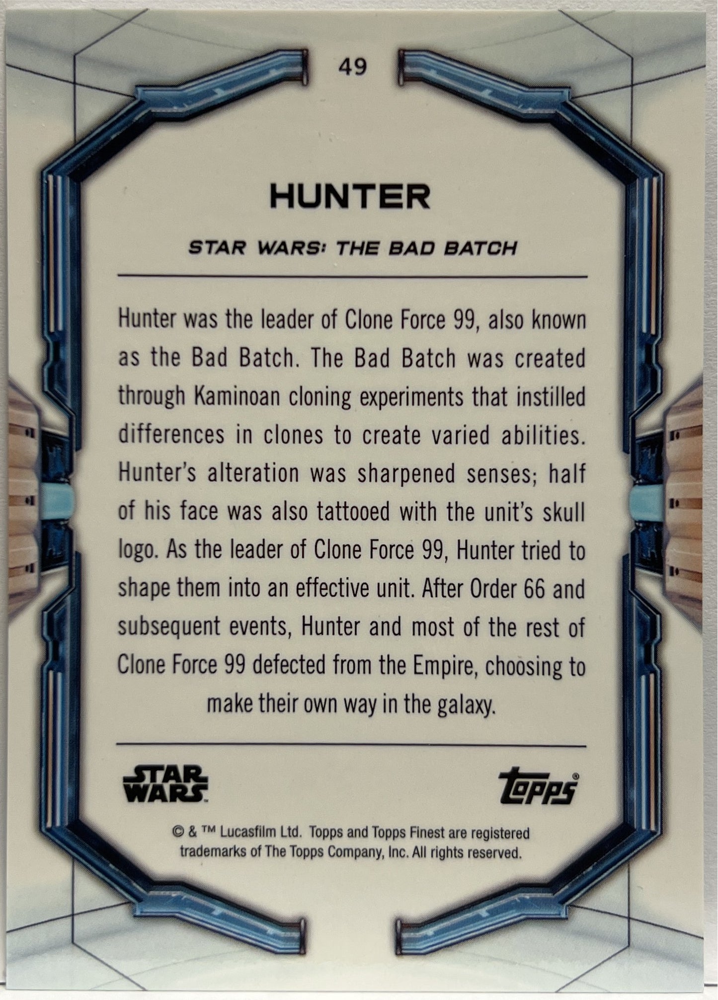 Hunter 53/99 Green Topps Finest Star Wars 2022