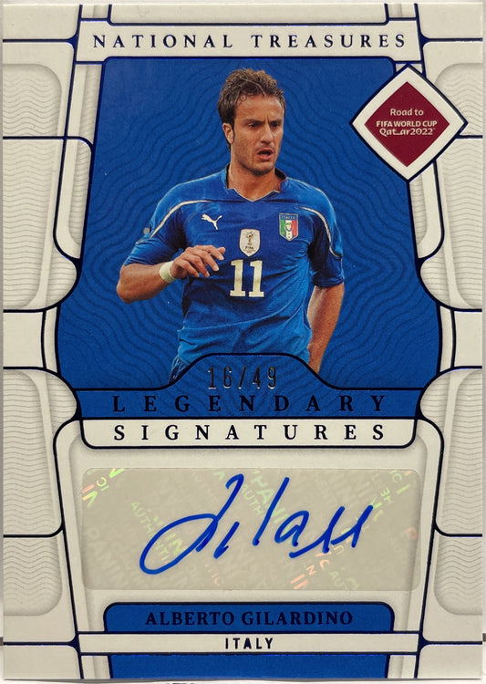 Alberto Gilardino 16/49 Autograph National Treasures Road To World Cup 2022