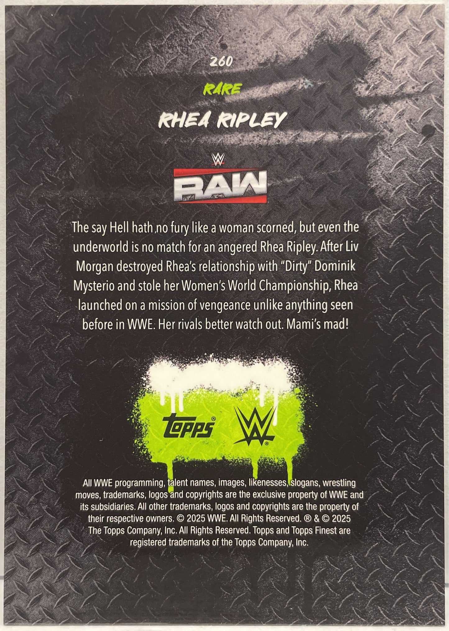 Rhea Ripley 2/10 Titans Topps Finest WWE 2025