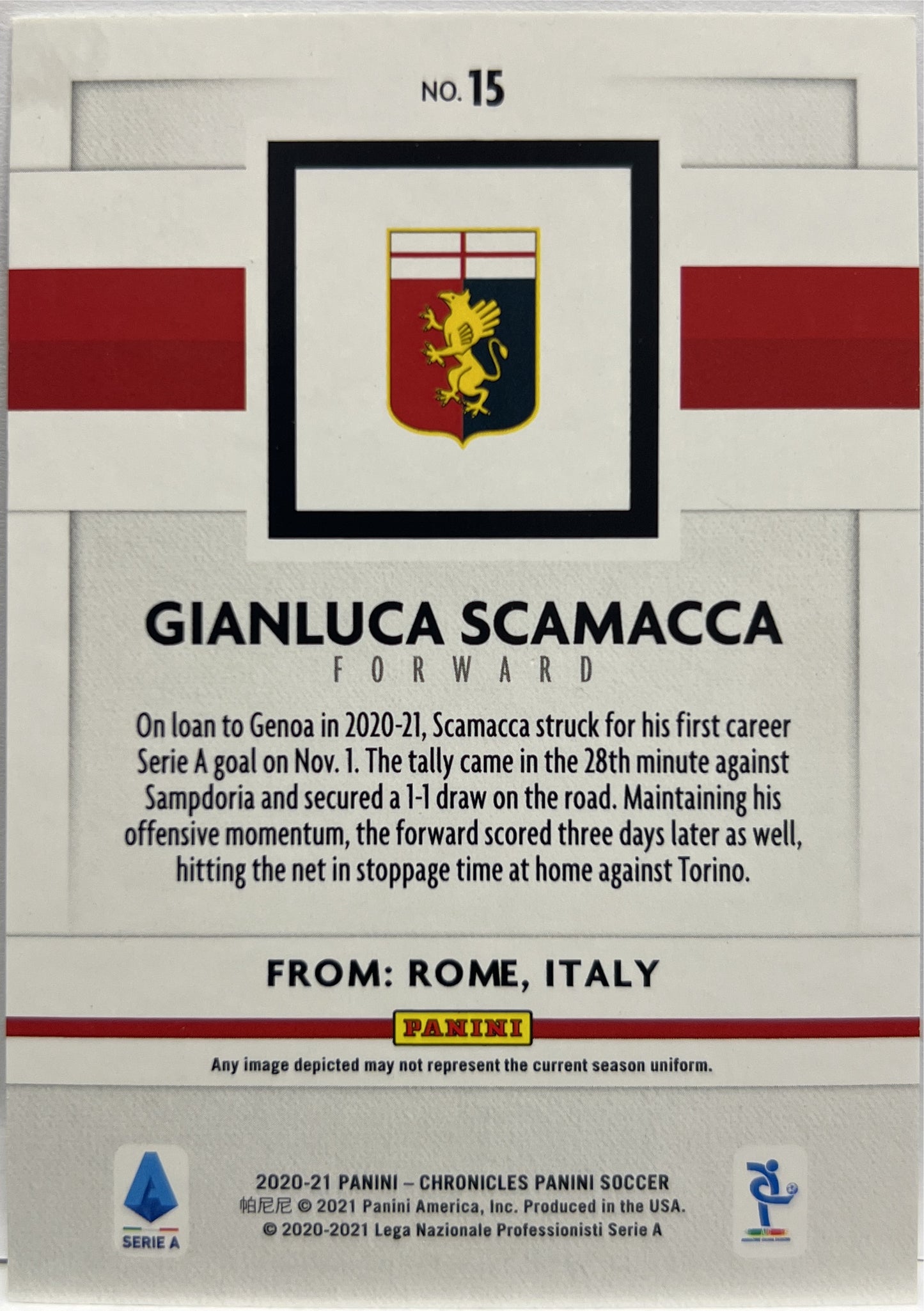 Gianluca Scamacca 63/99 Rookie Panini Chronicles 2020/21