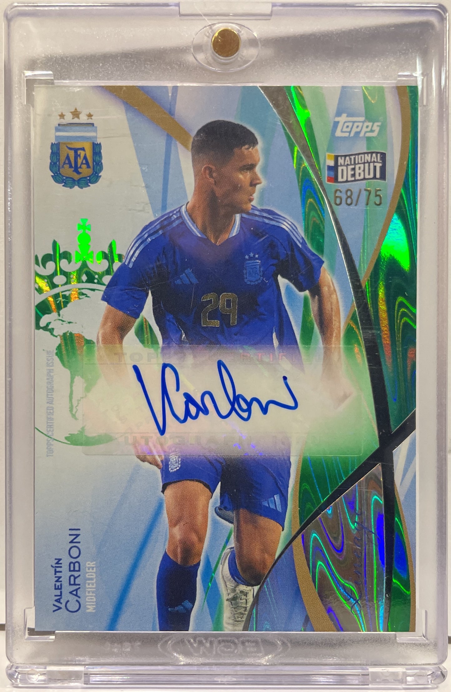 Valentin Carboni 68/75 Autograph National Debut Topps Lineage Argentina 2024