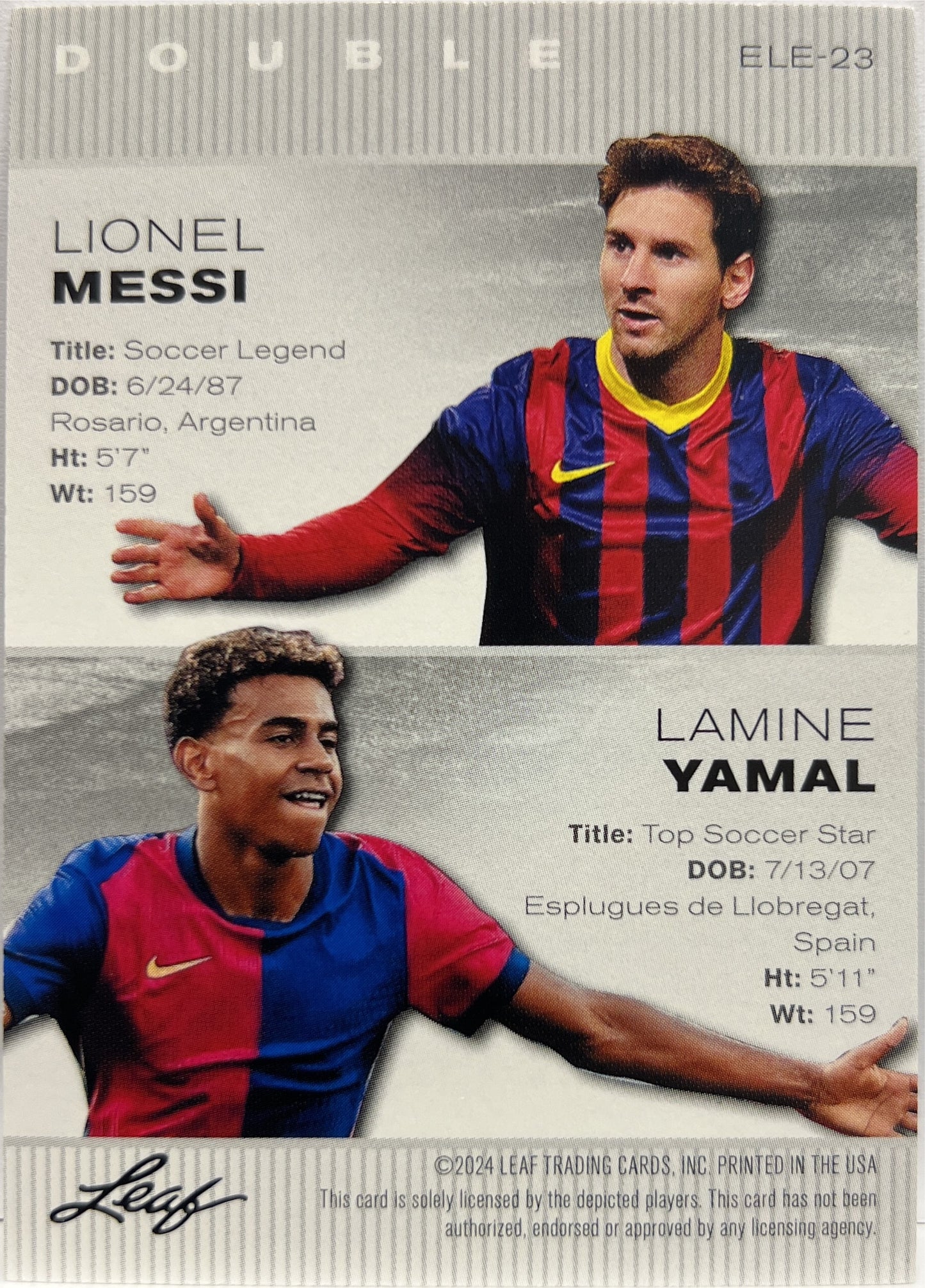 Lamine Yamal Lionel Messi Exclusive Legends Edition Leaf 2024