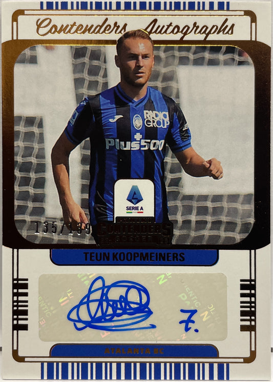 Teun Koopmeiners 135/139 Autograph Contenders Chronicles Serie A 2022/23