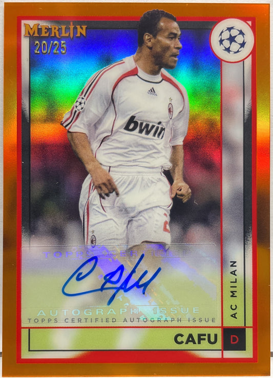 Cafu 20/25 Autograph Orange Topps Chrome Merlin UCC 2022/23