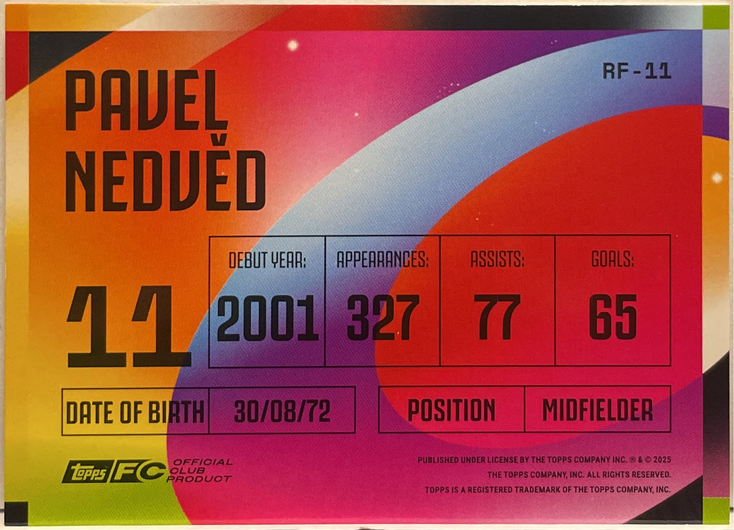 Pavel Nedved Rainbow Flick Topps Juventus Premium Team Set 2024/25