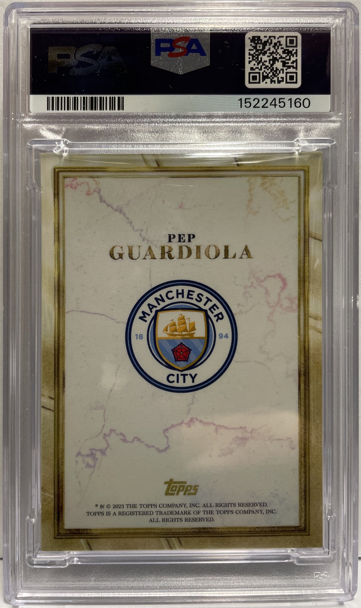 Pep Guardiola 5/5 Rainbow Topps Manchester City Treble Winners 2022/23 PSA 9