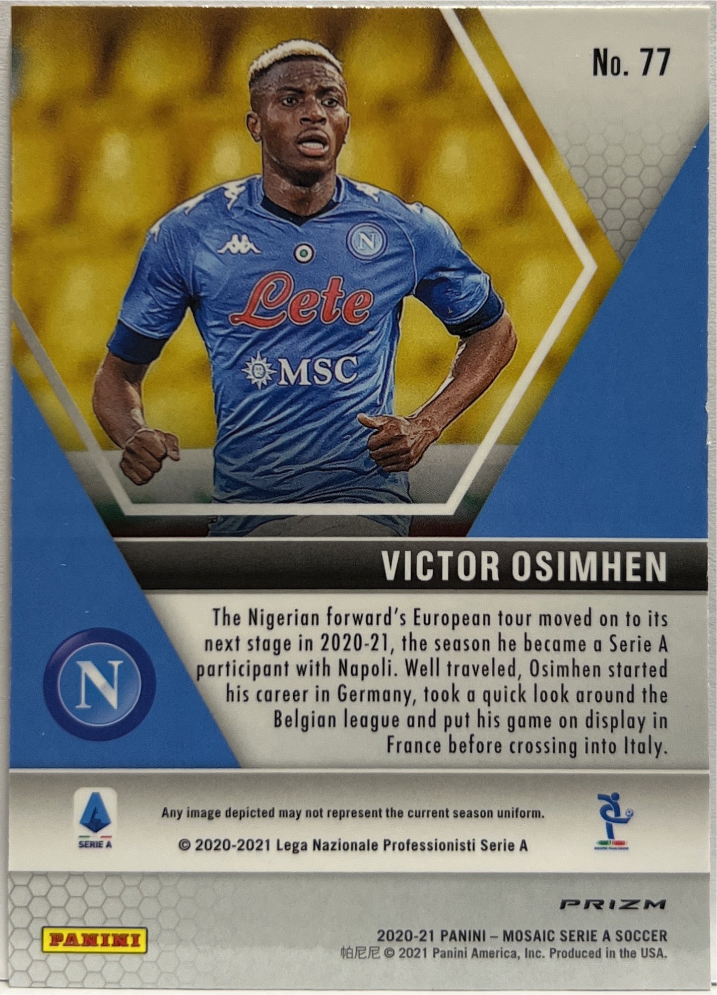 Victor Osimhen Rookie Silver Holo Mosaic Serie A 2020/21
