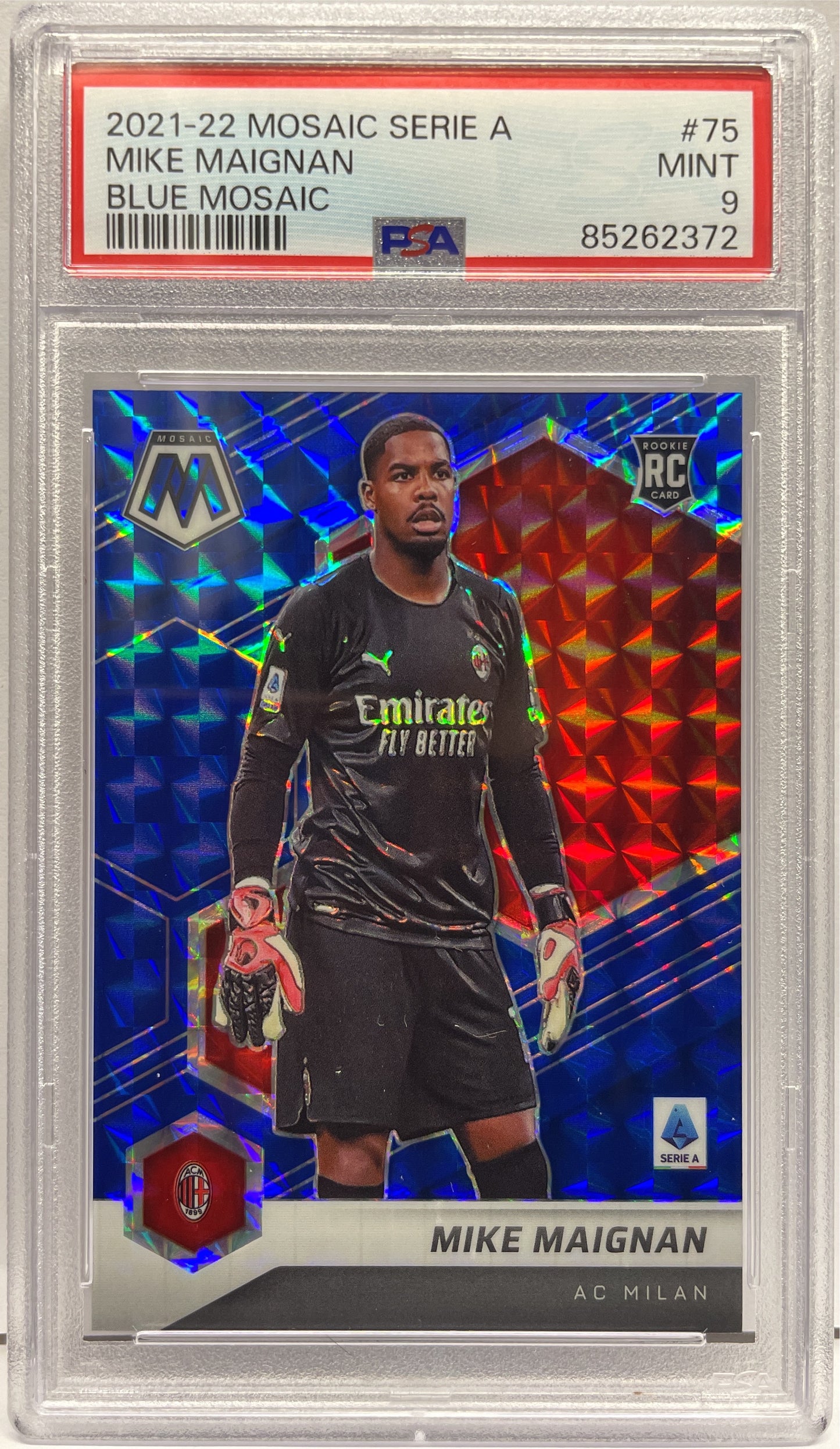 PSA 9 - Mike Maignan 14/99 Rookie Blue - Mosaic Serie A 2021/22