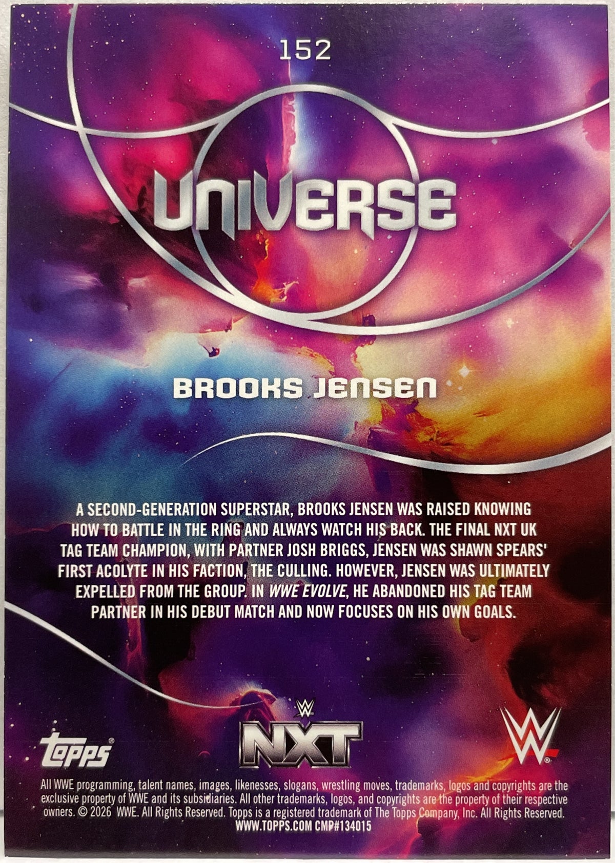 Brooks Jensen 299/299 Aqua Speckle Topps WWE Universe 2026