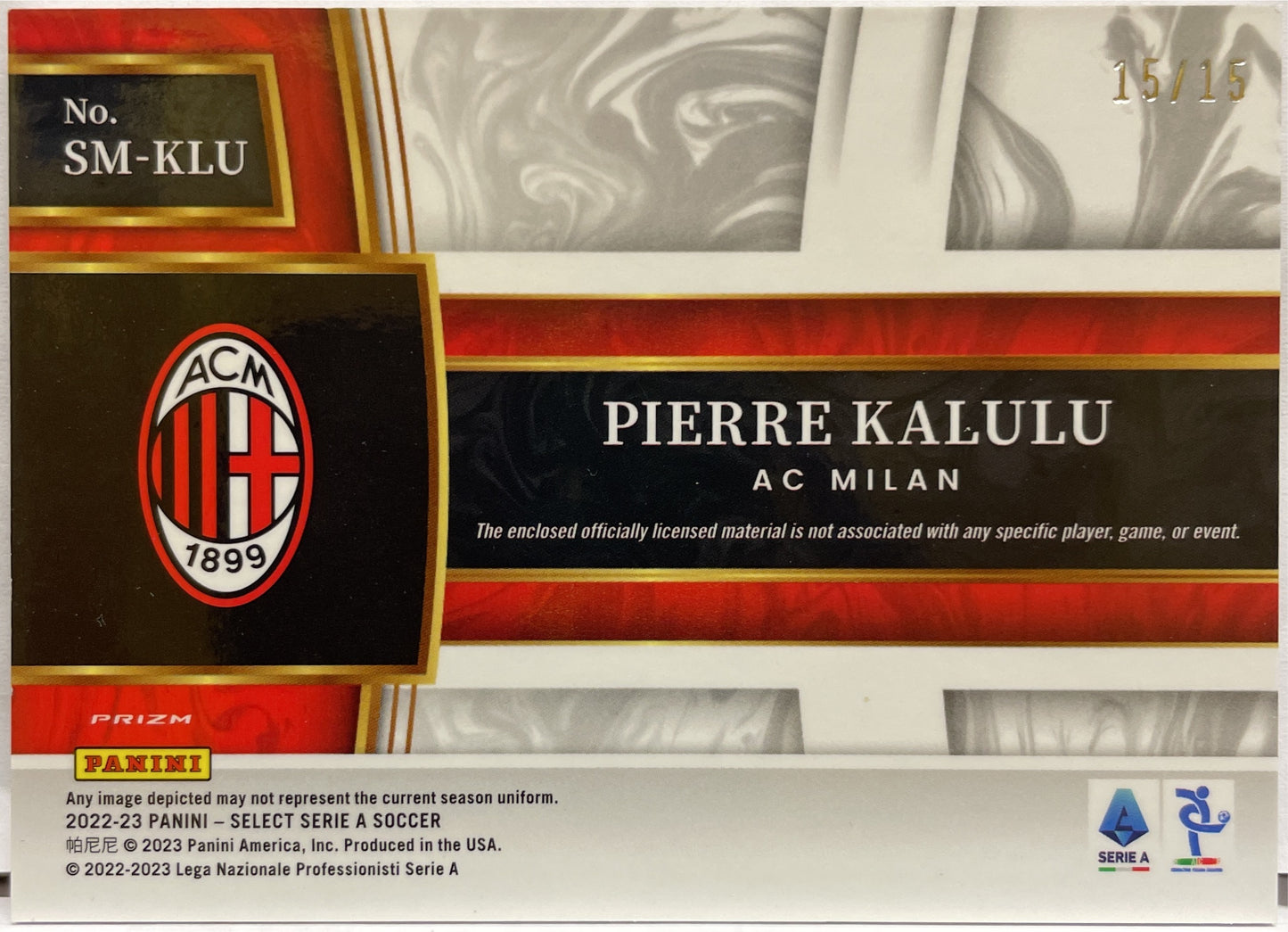 Pierre Kalulu 15/15 Patch Select Serie A 2022/23