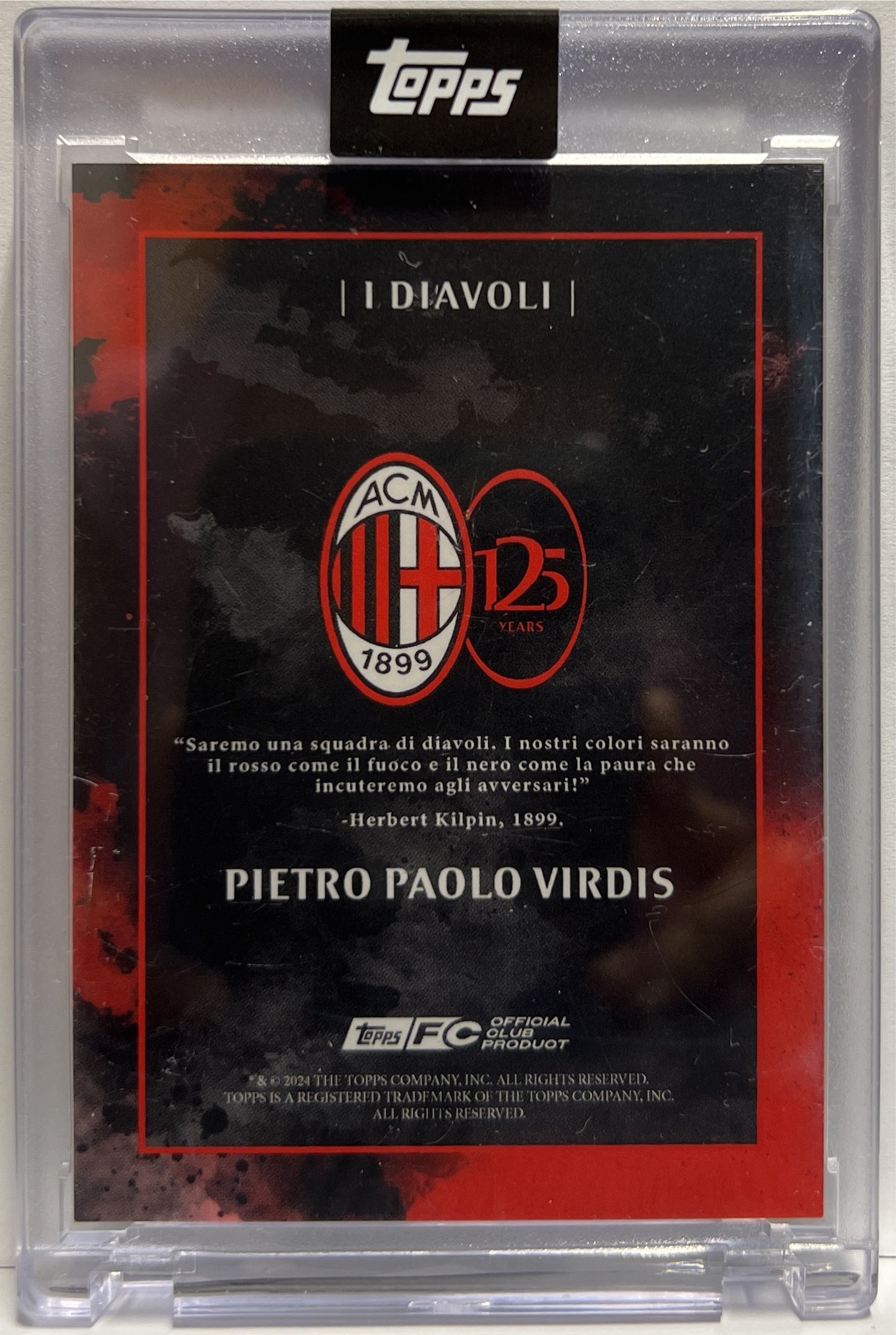 Pietro Paolo Virdis 5/10 Autograph I Diavoli Topps AC Milan 125 Anniversary 2025