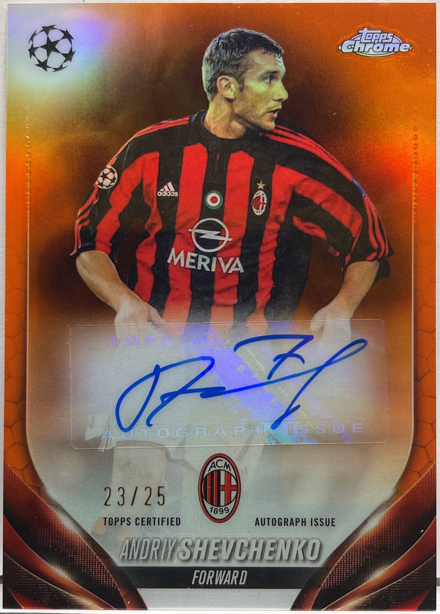 Andriy Shevchenko 23/25 Autograph Orange Topps Chrome UCC 2023/24