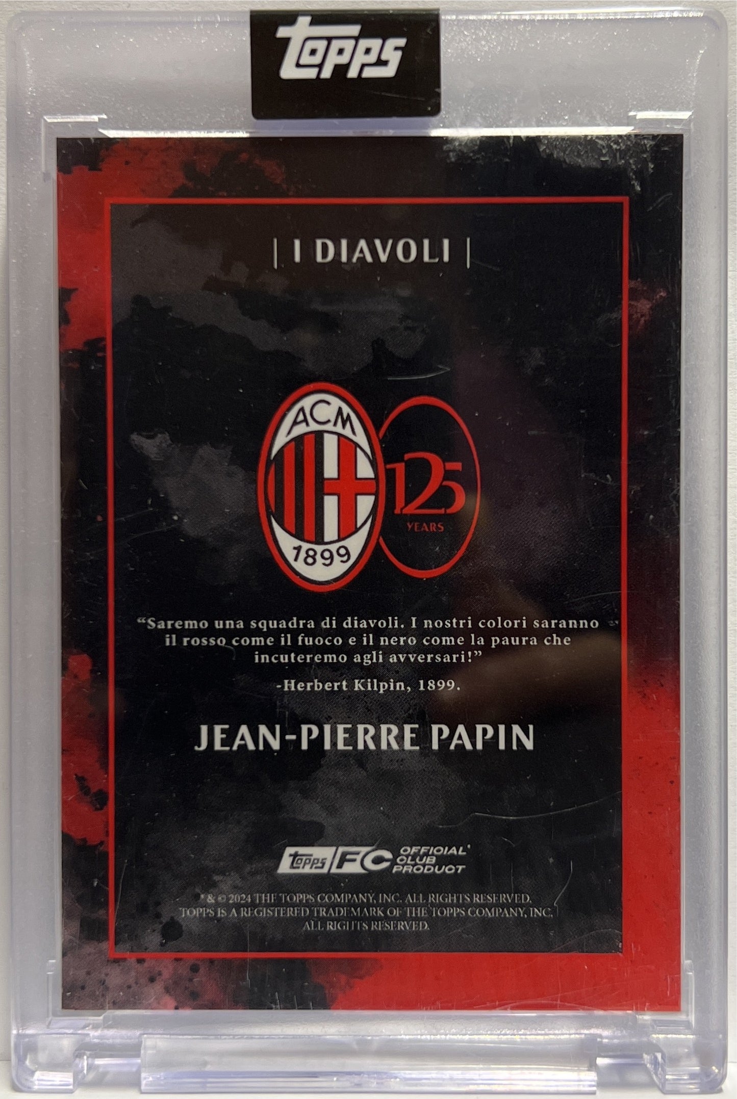 Jean Pierre Papin 4/10 I Diavoli Green Topps AC Milan 125 Anniversary 2025