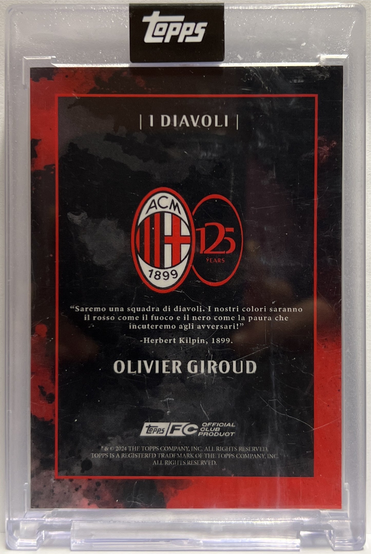 Olivier Giroud 49/99 Autograph I Diavoli Topps AC Milan 125 Anniversary 2025