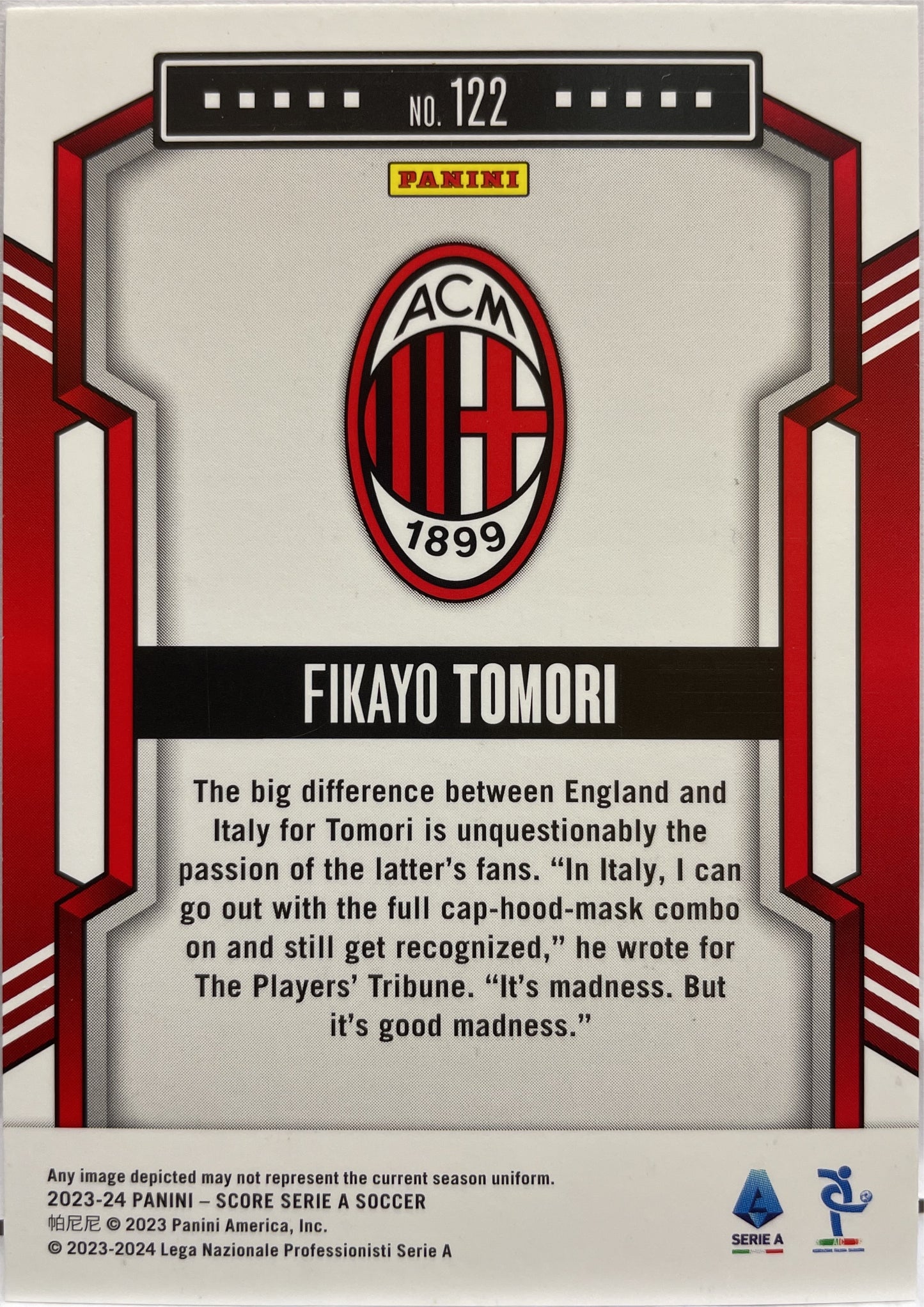 Fikayo Tomori 17/30 Red Score Serie A 2023/24