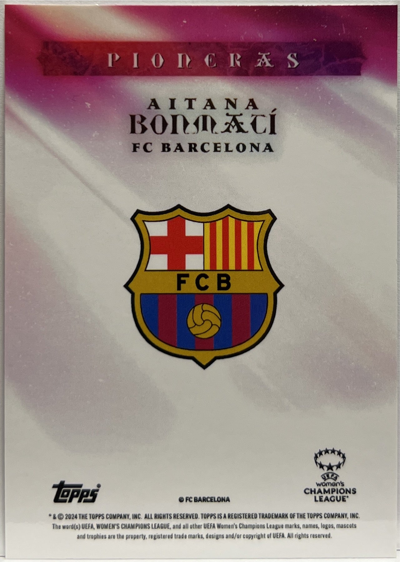 Aitana Bonmati 3/5 Pioneras Pink Topps Aitana Bonmati Curated Set 2023/24