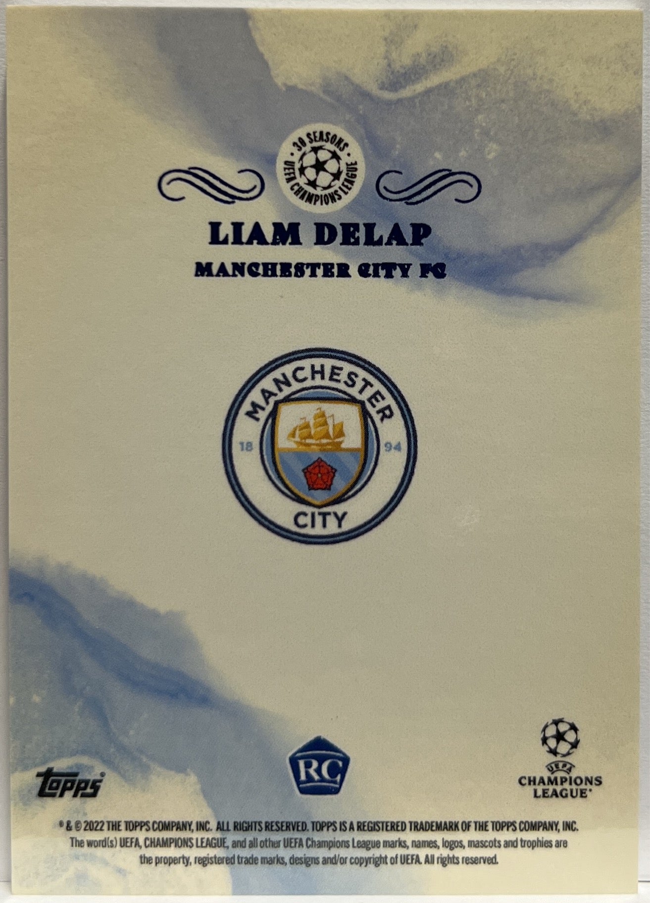 Liam Delap 34/49 Rookie Autgraph Topps Pearl UCL 2021/22