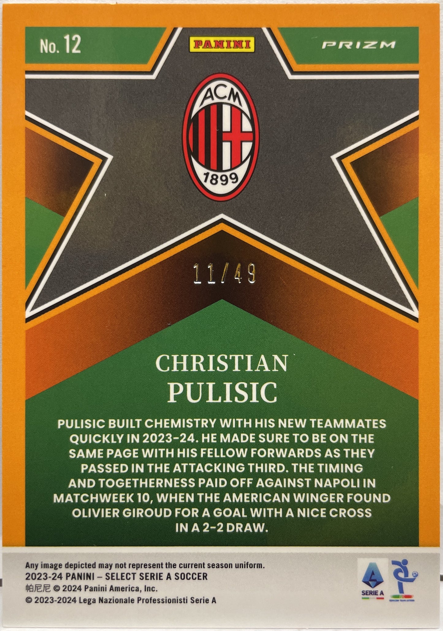 Christian Pulisic 11/49 Select Stars Select Serie A 2023/24