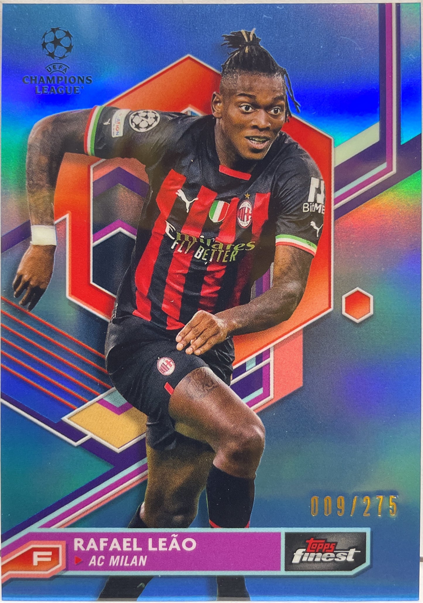 Rafael Leao 9/275 Blue Topps Finest UCC 2022/23