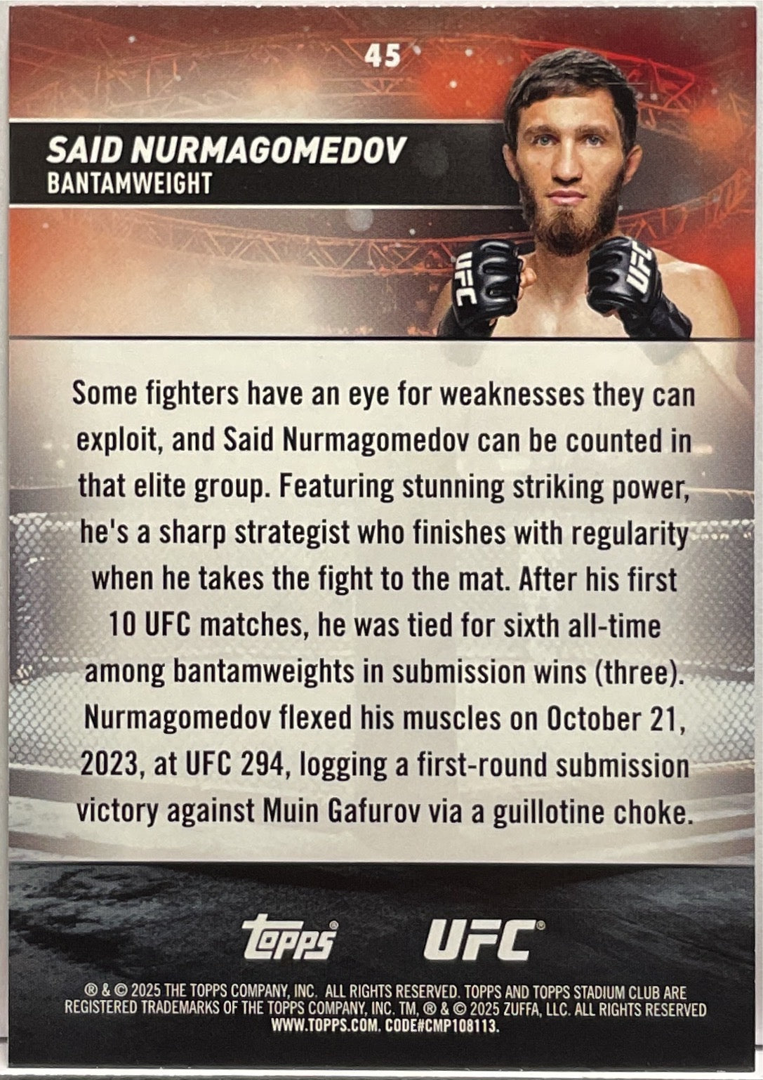 Mancolista-Red Foil-Topps Stadium UFC 2025 Parte 1 (1-100)